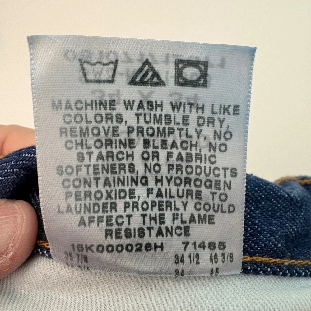 Wrangler Riggs Workwear FR Flame Resistant Jeans Blue Straight Leg 34x34 FR3W050